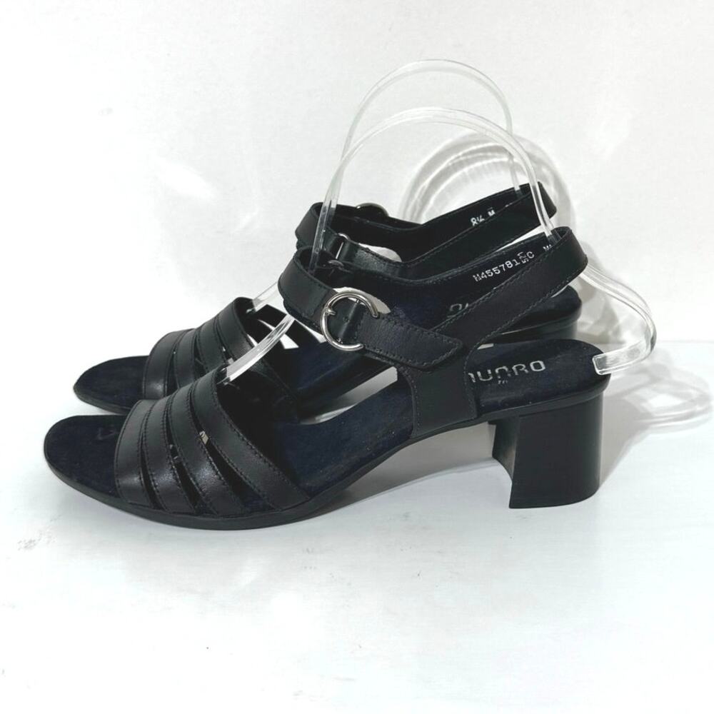 Munro Women’s Hallie Black Leather Slingback Block Heel Sandal Size 8.5 M - Picture 3 of 12